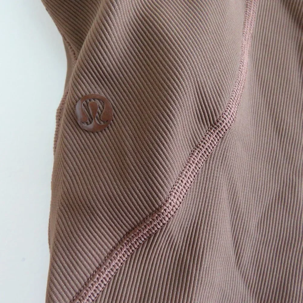 LULULEMON Ribbed Contoured Unitard 6" in Java Neutral Athleisure - Size US 6 - Picture 10 of 16